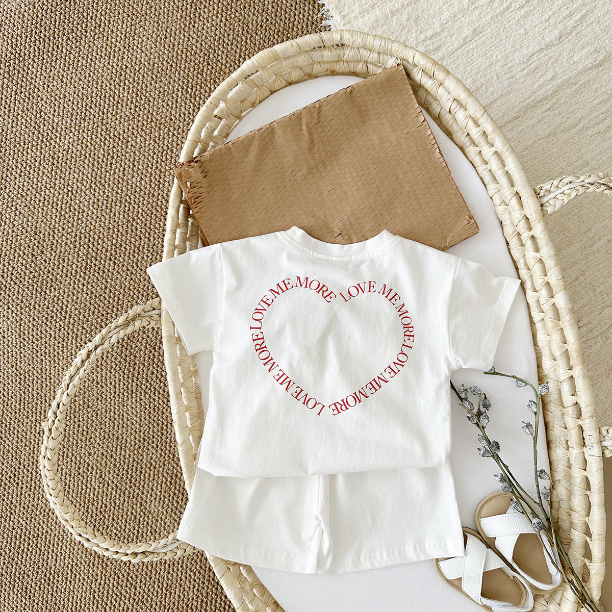 Lovella Heart Print Baby Set