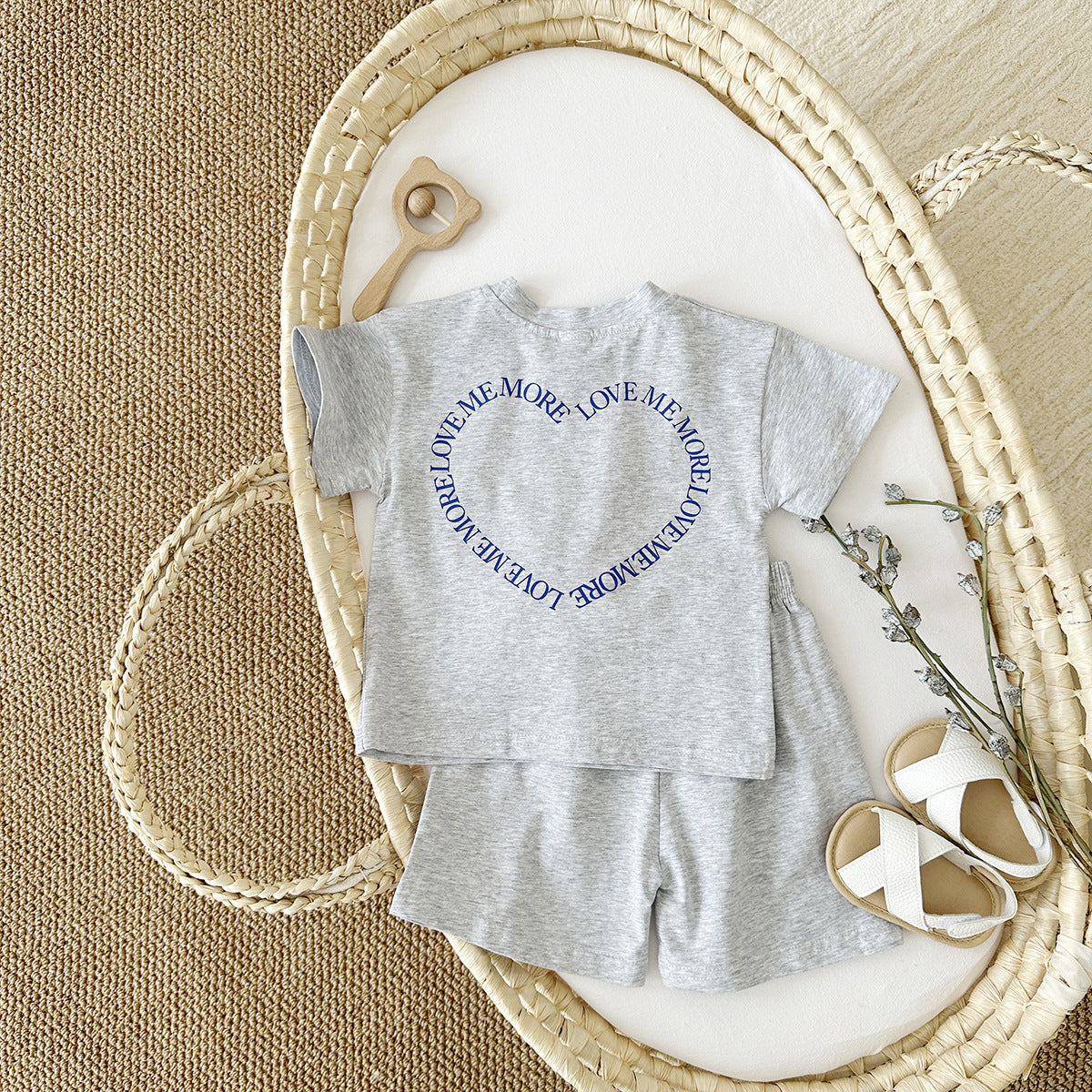 Lovella Heart Print Baby Set