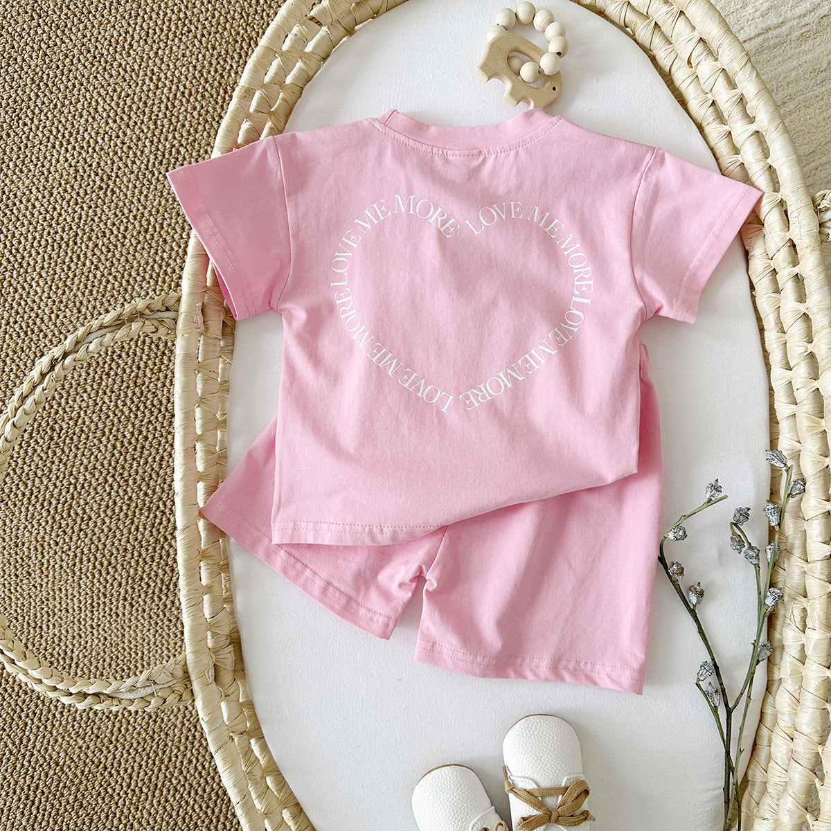 Lovella Heart Print Baby Set